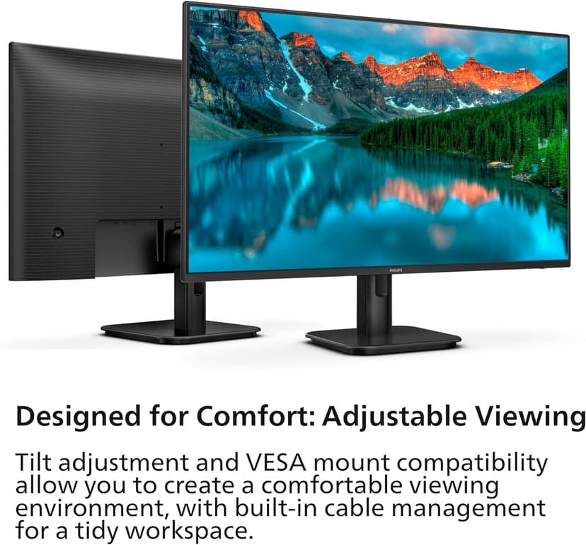 Philips 27E1N1300A 27" IPS FHD (1920 x 1080) Monitor,100Hz 1ms, USB-C, Built-in Speakers, LowBlue Mode, Flicker-Free, VESA, 4Yr Advance Replacement Warranty