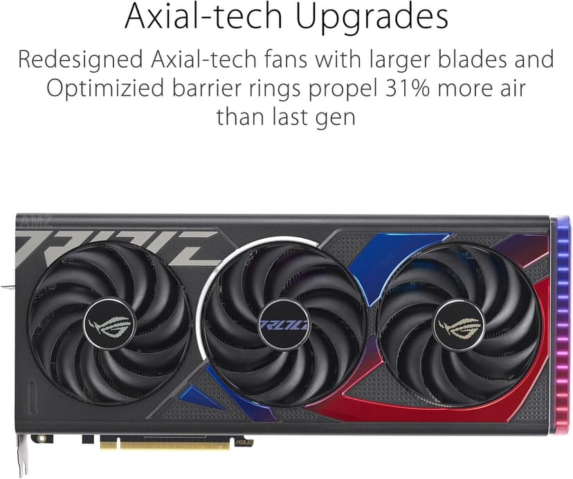 ASUS ROG Strix GeForce RTX 4070 Super OC Edition Gaming Graphics Card (PCIe 4.0, 12GB GDDR6X, DLSS 3, HDMI 2.1a, DisplayPort 1.4a, Massive Vented Backplate, Power Sensing, Aura Sync)