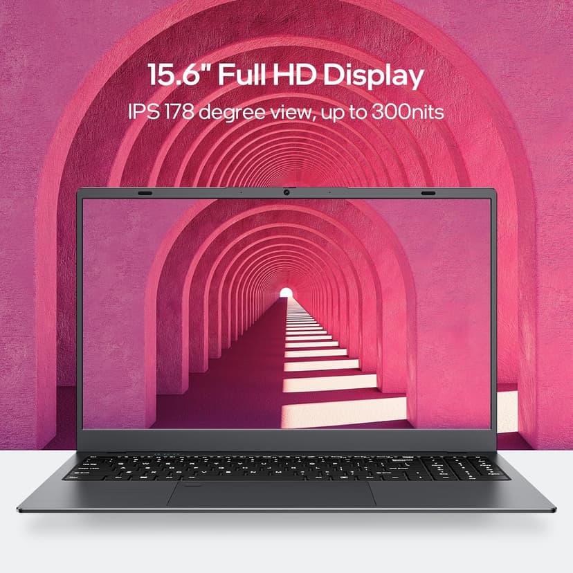 15.6-inch Windows 11 Laptop, 16GB RAM, 512GB SSD, FHD IPS Display Laptop Computer, Intel N5095 Quad Core, 2.4/5G WiFi, BT4.2 Backlit and Fingerprint, Lightweight and Portable