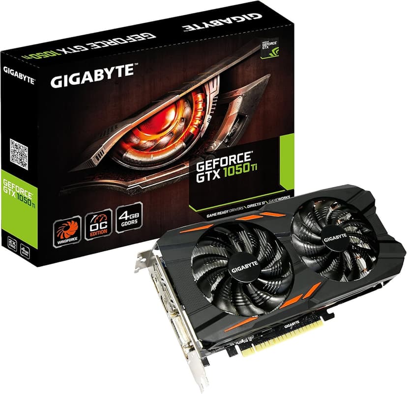 Gigabyte Geforce GTX 1050 Ti 4GB Windforce Graphic Card (GV-N105TWF2OC-4GD)
