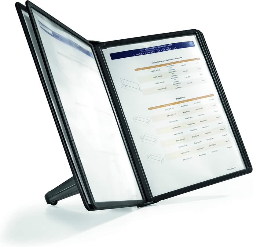 Durable Desktop Reference System with 5 Double-Sided Panels - Letter-Size 8.5" x 11" Inches - Black SHERPA SOHO Design - Desk Reference Organizer