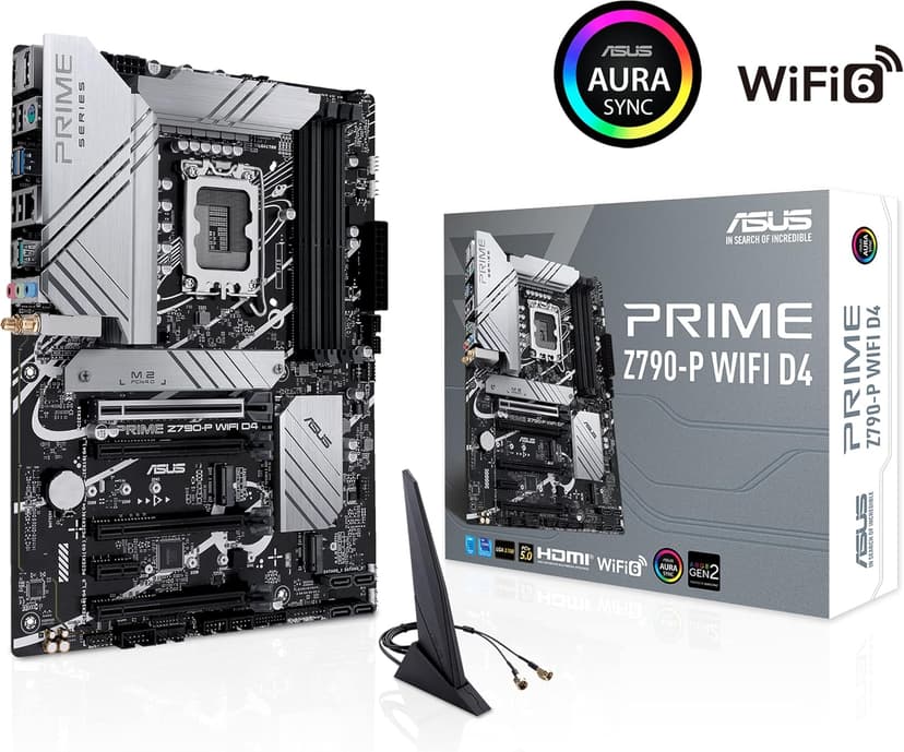 ASUS Prime Z790-P WiFi D4 LGA 1700(Intel 14th,12th&13th Gen) ATX motherboard (PCIe 5.0,DDR4,14+1DrMOS,3x M.2,WiFi 6, Bluetooth v5.2,2.5Gb LAN, front panel USB 3.2 Gen 2 USB Type-C, Thunderbolt 4/USB4)