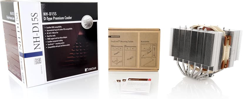 Noctua NH-D15S, Premium Dual-Tower CPU Cooler with NF-A15 PWM 140mm Fan (Brown)