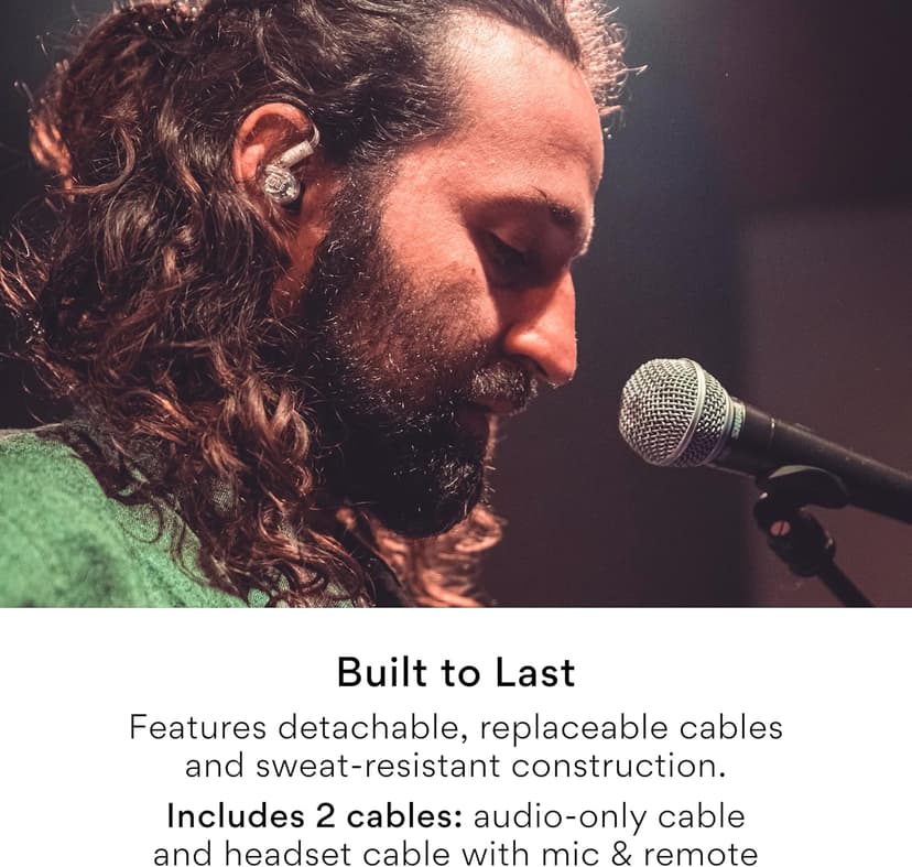 MEE audio Professional MX3 PRO Triple-Driver Hybrid Musician's in Ear Monitor Headphones with Enhanced Midrange and Warm Tonality, Noise Isolating Earphones with Detachable Cables, Transparent