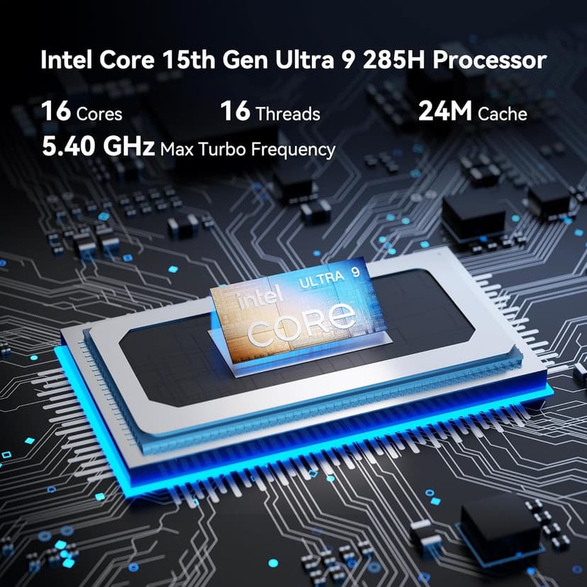 GEEKOM IT15 AI Mini PC, The Most Powerful 15th Gen Intel Ultra 9 285H, 32GB DDR5 2TB NVMe SSD,Intel Arc140T GPU/WiFi7 3D Antennas/8K Quad Display/PD4.0/SD Slot Video Editing, Programming, Office