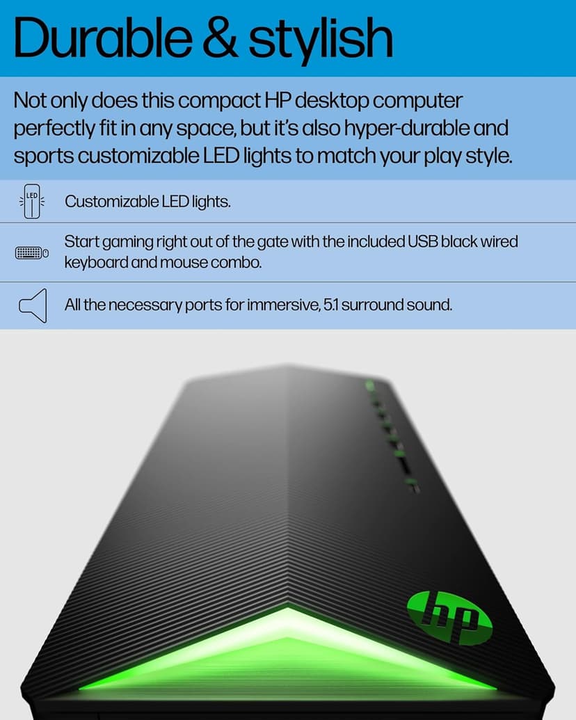 HP Pavilion Desktop Tower Computer, Intel 8-Core i7-11700F up to 4.9GHz, 32GB DDR4 RAM, 1TB PCIe SSD, GeForce GT 610 2GB, WiFi 6, Bluetooth, RJ-45, Type-C, HDMI, KB & Mouse, Windows 11 Pro, WE/PGPY