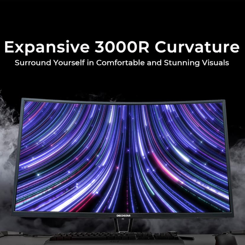 Deco Gear 39" Curved Ultrawide Gaming Monitor | 2560x1440 | 1ms MPRT | 165 Hz | 16:9 | HDR400 | 4000:1 | 1 x HDMI | 1 x DisplayPort