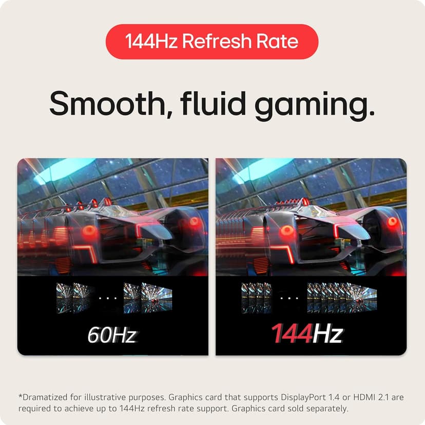 LG UltraGear QHD 27-Inch Gaming Monitor 27GL83A-B - IPS 1ms (GtG), with HDR 10 Compatibility, NVIDIA G-SYNC, and AMD FreeSync, 144Hz, Black