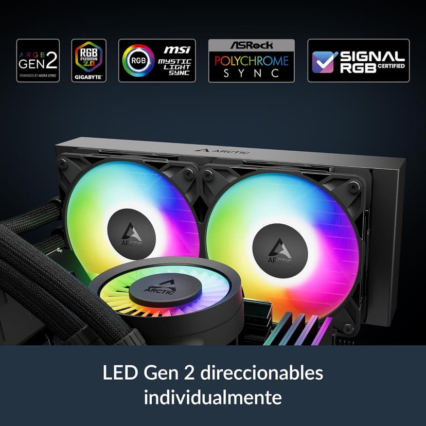 ARCTIC Liquid Freezer III Pro 240 A-RGB - 240 mm AIO CPU Cooler, Water Cooling, 38 mm Radiator, PWM Pump, VRM Fan, AMD AM5/AM4, Intel LGA1851/1700 Contact Frame - Black