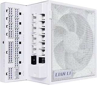 Lian Li Edge Serie - 1000W Full Modular Power Supply (Fan USB Hub Included) - Gold - ATX 3.1 - PCIE 5.1 Support - 12V-2x6 Connector - L-Shape Design for Dual Chamber Case - White (EG1000G.WH)