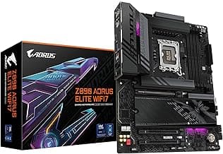 GIGABYTE Z890 AORUS Elite WIFI7 ICE Motherboard - Supports Intel Core Ultra (Series 2) CPUs, 16+1+2 Phases VRM, up to 8800MHz DDR5 (OC), 1xPCIe 5.0 + 3xPCIe 4.0, Wi-Fi 7, 2.5GbE LAN, Thunderbolt 4