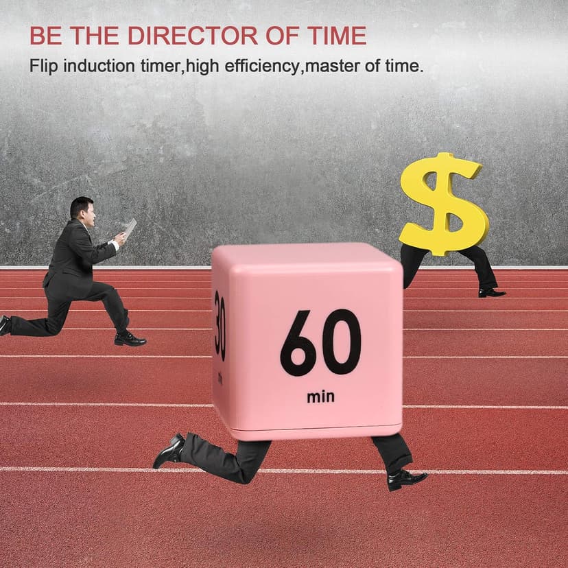 Weewooday Cube Timer Productivity Flip Timer for ADHD Block Gravity Sensor Kitchen Desk Study Time Countdown Learning Management Workout Classroom Gift 15 20 30 60 Minutes 2.6 Inch(Pink)