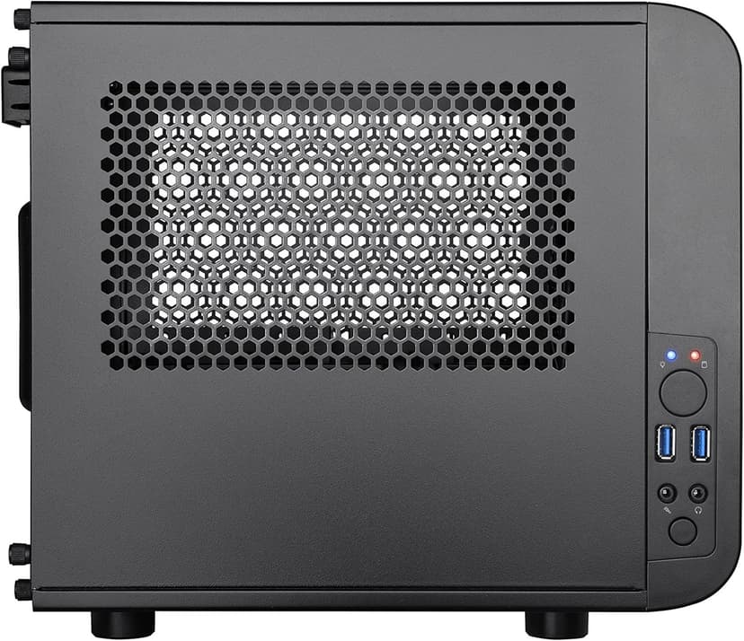 Thermaltake Core V1 SPCC Mini ITX Cube Gaming Computer Case Chassis, Interchangeable Side Panels, Black Edition, CA-1B8-00S1WN-00