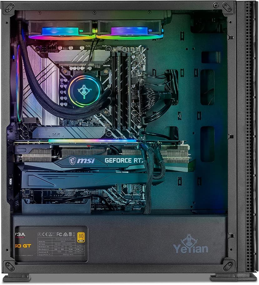 YEYIAN Yari X21 Gaming PC Computer, INTEL 12th Gen Alder Lake i9-12900KF 16-Core 3.2GHz, GeForce RTX 3080 10GB GDDR6X, 2TB NVMe Gen 4 SSD, 2TB 3.5” HDD, 32GB DDR5 4800MHz, 240mm AIO ARGB WiFi 6 BT 5.2
