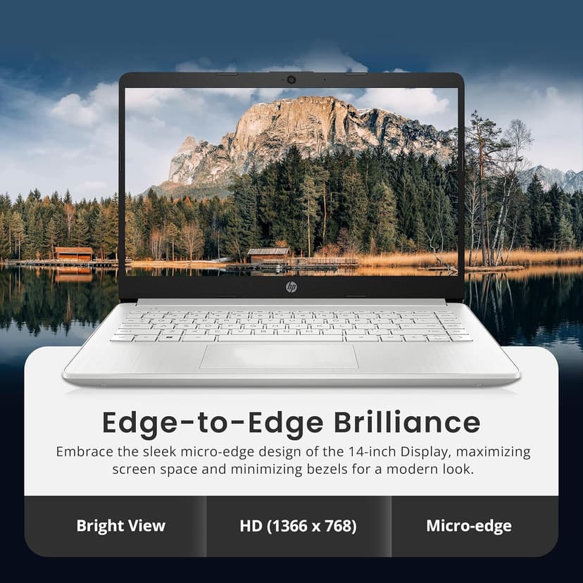 HP Flagship 14" Laptop with 1 Year Office 365 | 16GB RAM | 1.28TB Storage(128GB EMMC & 160GB Docking Station & 1TB Cloud Storage) | Intel 4-Core Processor | Webcam| Silver | Windows 11