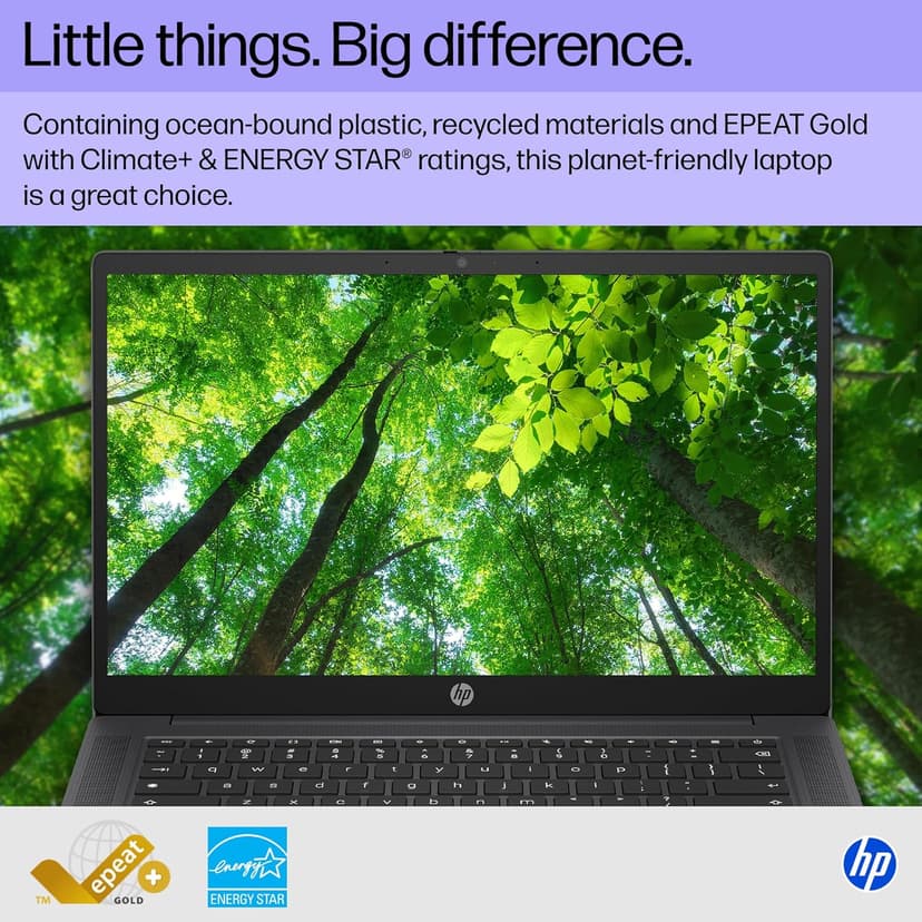 HP Chromebook 14 inch Laptop, HD Display, Intel Processor N100, 8 GB RAM, 128 GB UFS, Intel UHD Graphics, Chrome OS, Chalkboard Gray, 14a-nf0099nr