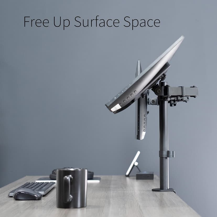 VIVO Dual Monitor Desk Mount, Heavy Duty Fully Adjustable Steel Stand, Holds 2 Computer Screens up to 30 inches and Max 22lbs Each, Black, STAND-V002