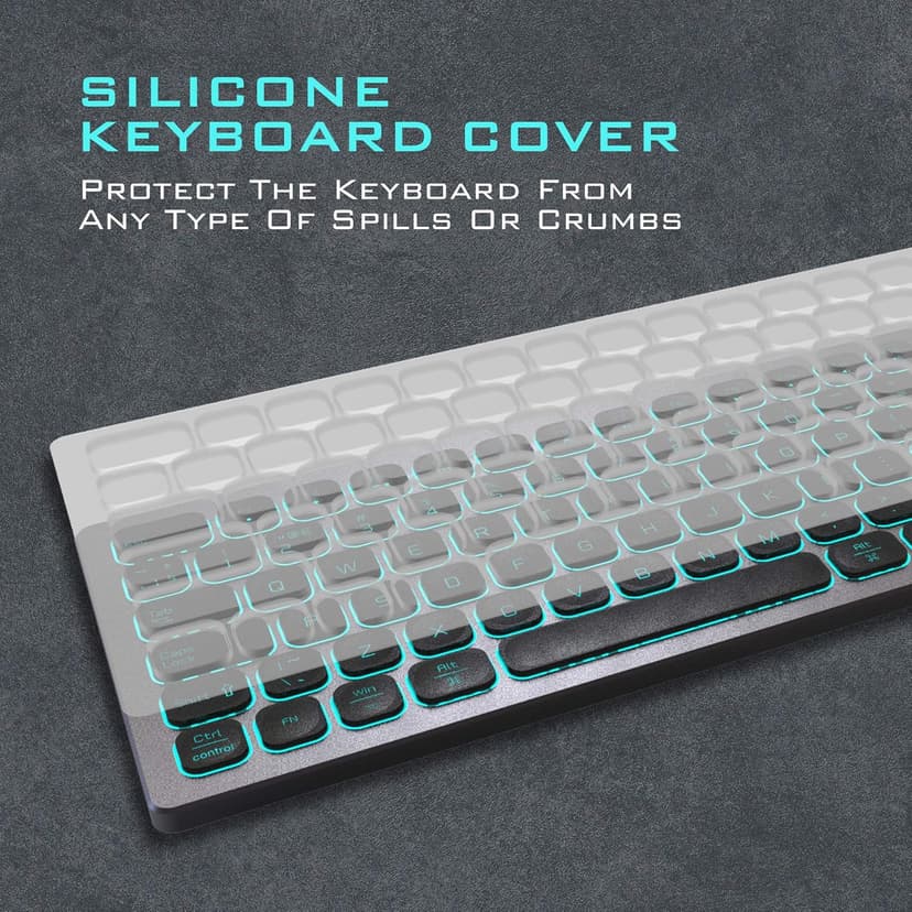 Aluminum Quiet Wired Keyboard Backlit- Slim Chiclet Keyboard Compatible with Apple iMac, MacBook, Mac and PC, USB Numeric Keypad RGB Lighted Key - Space Gray