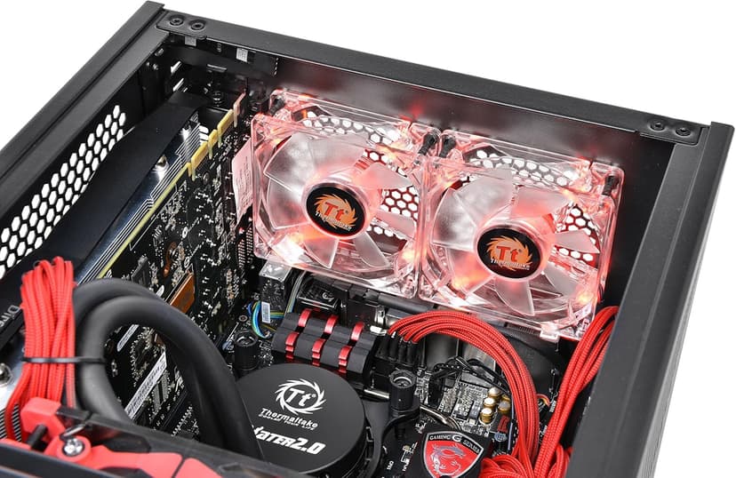 Thermaltake Core V1 SPCC Mini ITX Cube Gaming Computer Case Chassis, Interchangeable Side Panels, Black Edition, CA-1B8-00S1WN-00