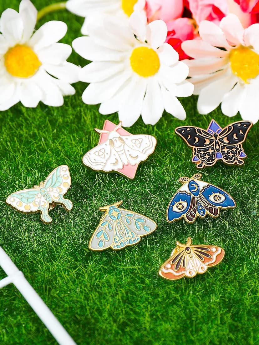 Janinka 10 Pcs Butterfly Enamel Pins Set Cute Enamel Backpack Lapel Pin Cool Horror Brooches for Steampunk Badge Jewelry