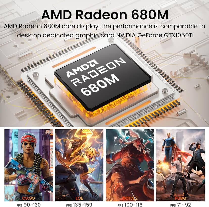 Beelink EQR6 Mini PC AMD Ryzen 7 6800U, 32GB LPDDR5 1TB PCIE4.0 SSD Dual LAN Mini Computer with AMD Radeon 680M, Dual 4K Display/ USB3.2/ WiFi6/ BT5.2 / Home/Office/Gaming