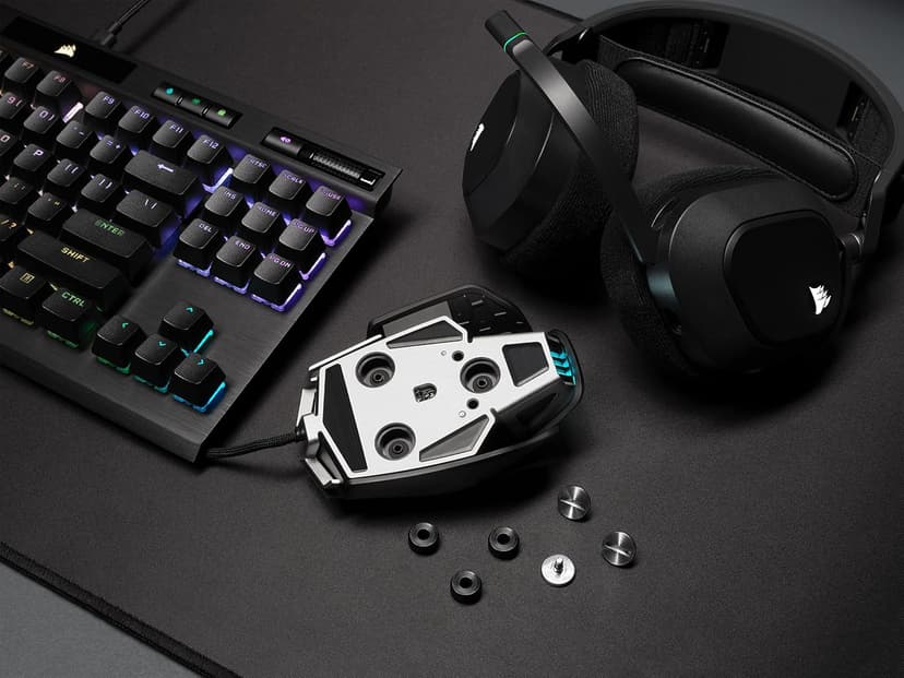 Corsair M65 RGB Ultra Tunable FPS Gaming Mouse Marksman 26,000 DPI Optical Sensor, Optical Switches, AXON Hyper-Processing Technology, Sensor Fusion Control, Tunable Weight System - Black