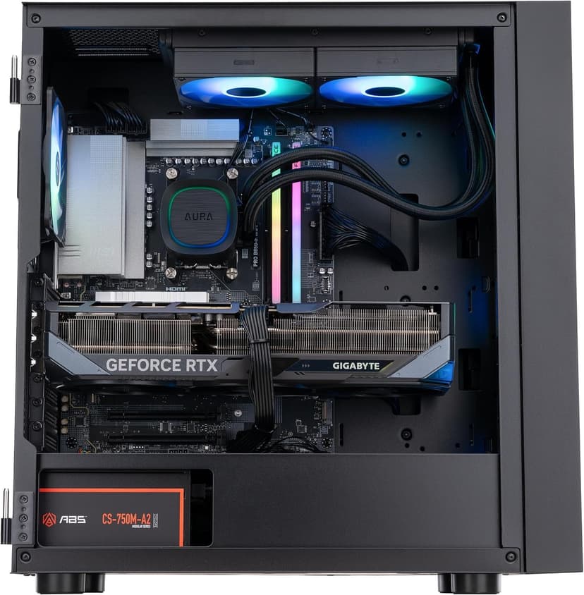 ADVANCED BATTLESTATIONS ABS Eurus Ruby Gaming PC - Windows 11 - AMD Ryzen 7 9800X3D - GeForce RTX 5070 Ti - DLSS 4 - AI-Powered Performance - 32GB DDR5 6400MHz - 2TB M.2 NVMe SSD - ER9800X3D5070TI4