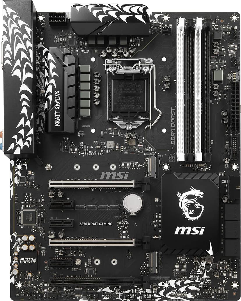 MSI Performance GAMING Intel 8th Gen LGA 1151 M.2 DVI HDMI USB 3.1 Gigabit LAN SLI CFX ATX Motherboard (Z370 KRAIT GAMING)