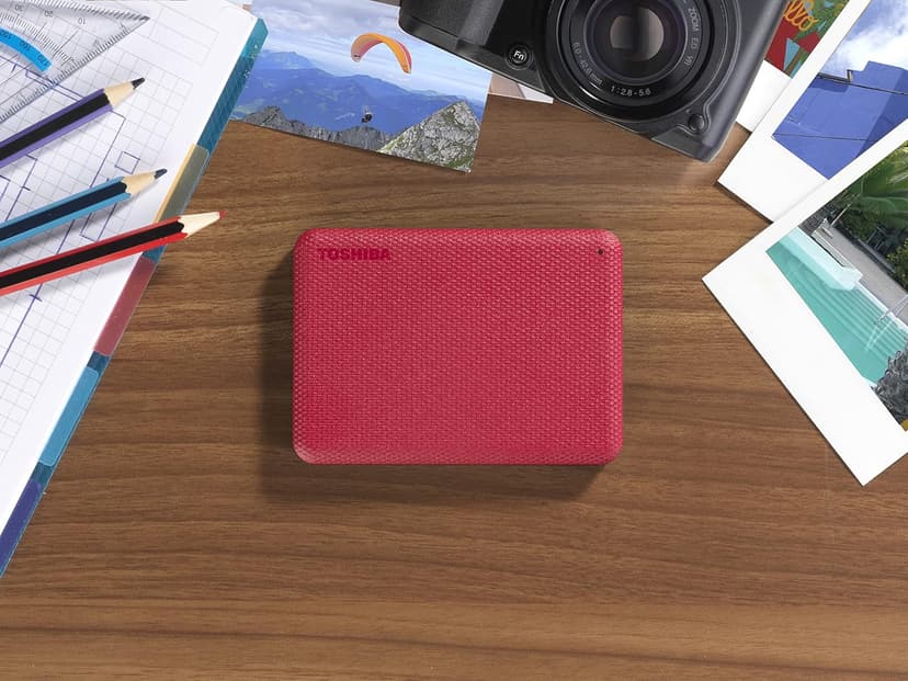 Toshiba Canvio Advance 2TB Portable External Hard Drive USB 3.0, Red - HDTCA20XR3AA