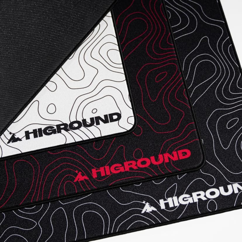 Higround SNOWSTONE Large Topograph Gaming Mousepad, Cool Medium Speed Desk Mousepad, Computer Mouse Mat, Flat Stitched Edge, Full Range of Motion, Non-Slip Rubber Base, Perfect for Gamers & Office Use