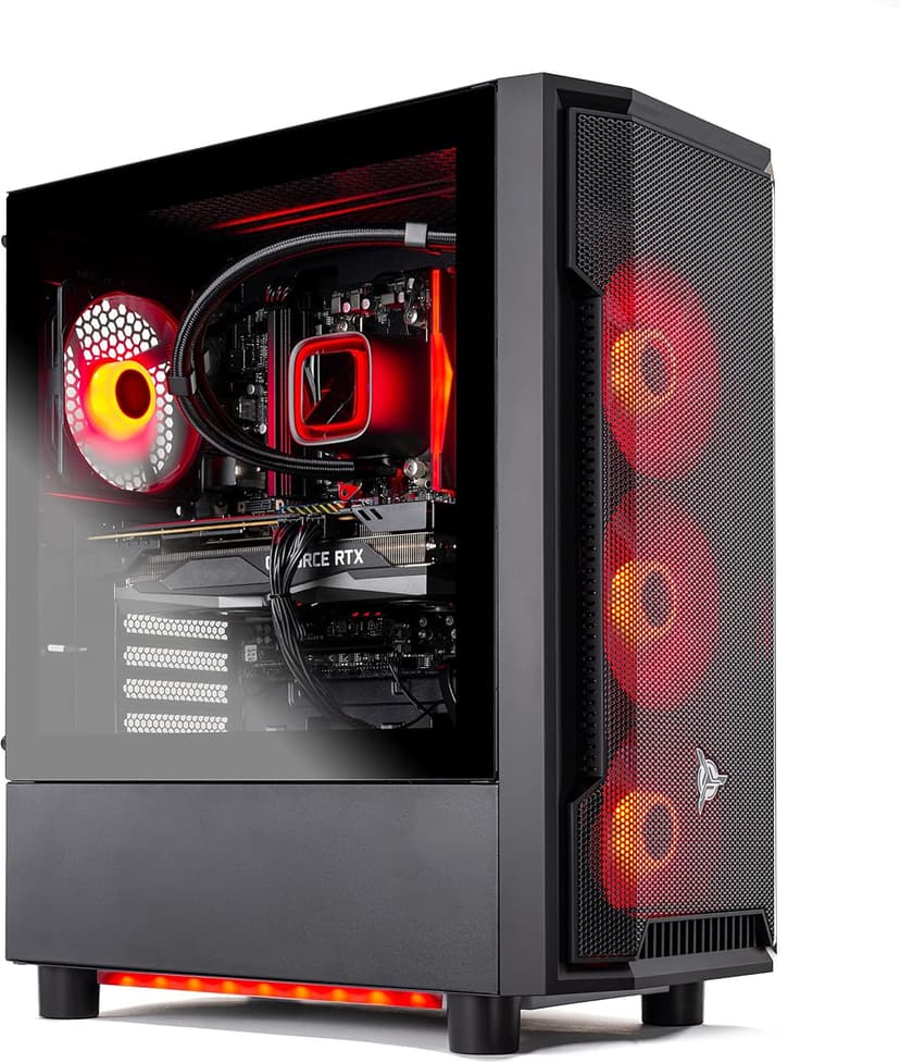 Skytech Gaming Shadow Gaming PC, Intel i7 12700F 2.1 GHz, RTX 4060, 1TB NVME, 16GB DDR4 RAM 3200, 600W Gold PSU Wi-Fi, Win 11 Home, RGB-Keyboard and RGB-Mouse Included,Black