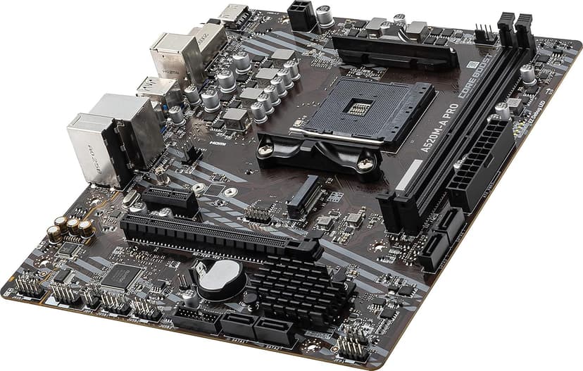 MSI A520M-A PRO Gaming Motherboard (AMD Ryzen 5000, AM4, DDR4, PCIe 3.0, SATA 6Gb/s, M.2, USB 3.2 Gen 1, DVI/HDMI, Micro-ATX)