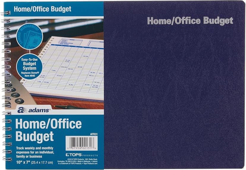 Adams Home Office Budget Book, Weekly/Monthly Format, 10 x 7 Inches, White (AFR31),ABFAFR31