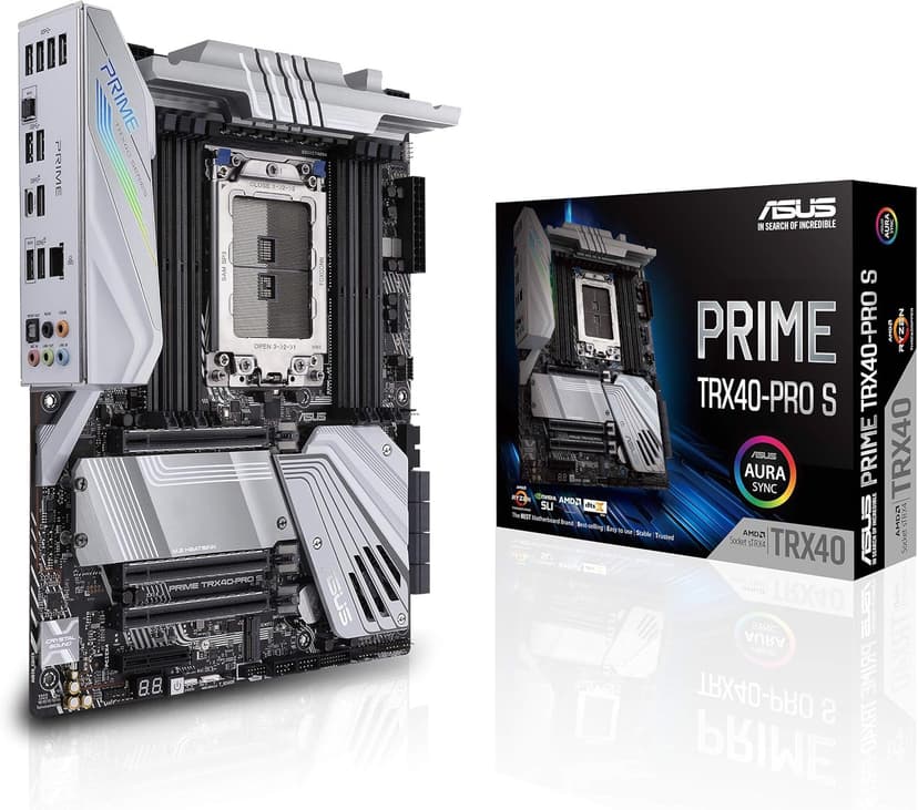 ASUS Prime TRX40-Pro S AMD sTRX4 3rd Gen Ryzen Threadripper ATX Content Creation Motherboard (16 Power Stages, PCIe 4.0, DDR4, Triple M.2, Gigabit LAN, Aura Sync RGB).