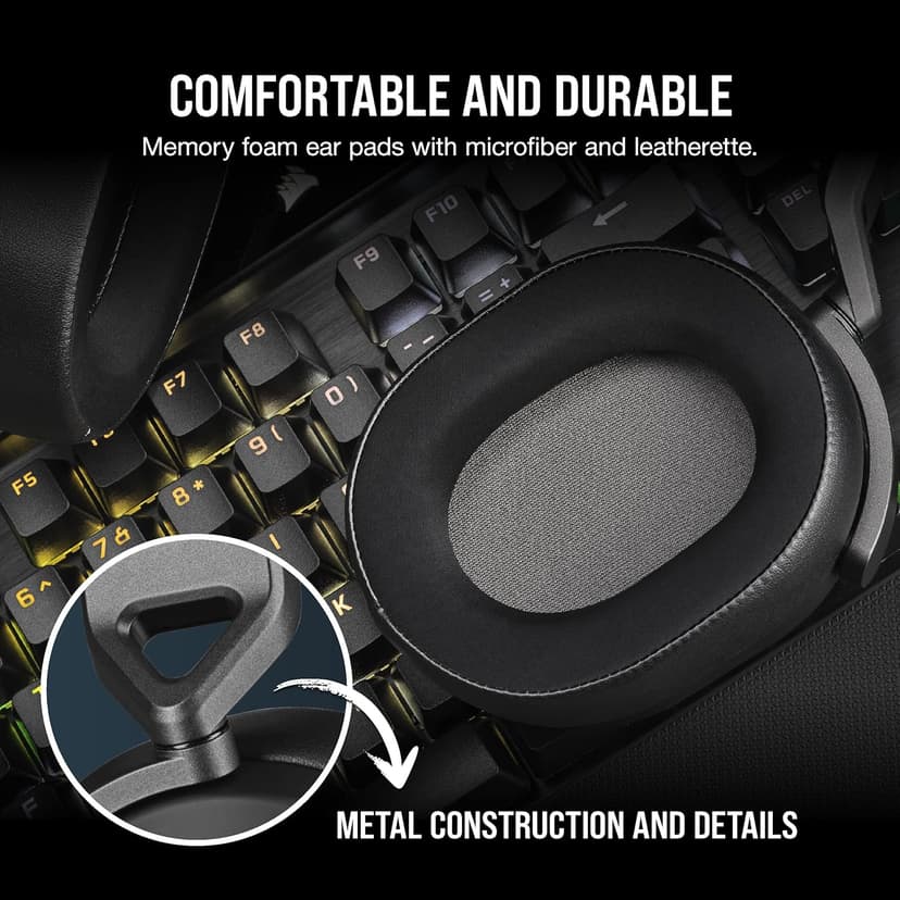 CORSAIR HS65 SURROUND Multiplatform Wired Gaming Headset – Dolby Atmos – SonarWorks SoundID – iCUE Compatible – PC, Mac, PS5, PS4, Xbox, Nintendo Switch, Mobile – Carbon