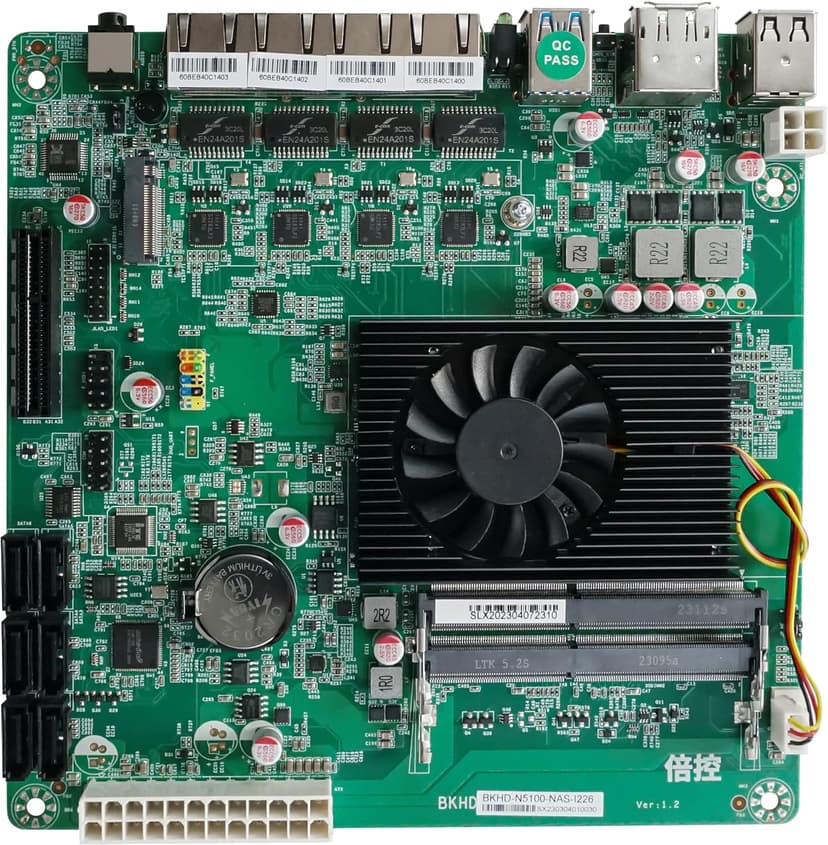 NAS Motherboard N5105,4 Port i226/ i225 2.5GbE LAN,M.2 NVMe, 6*SATA3.0,2*DDR4, 1*PCIe4.0, Mini ITX Soft Router VPN Openwrt Barebone Micro Appliance DIY