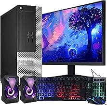 Dell OptiPlex Computer Desktop PC, Intel Core i5 3rd Gen 3.2 GHz, 16GB RAM, 2TB HDD, New 22 Inch LED Monitor, RGB Keyboard and Mouse, WiFi, Windows 10 Pro (Renewed)
