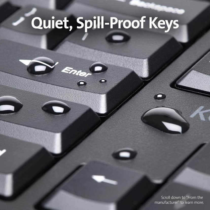 Kensington Pro Fit Ergonomic Wired Keyboard- Black (K75400US)