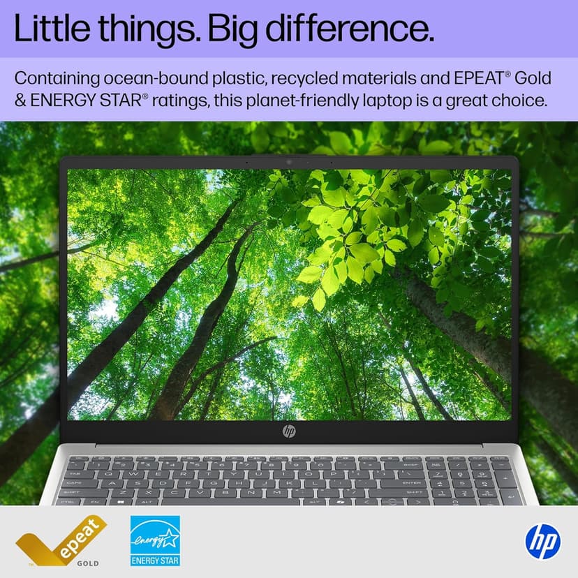 HP 15.6 inch Laptop, HD Touchscreen Display, AMD Ryzen 5 7520U, 8 GB RAM, 512 GB SSD, AMD Radeon Graphics, Windows 11 Home, Natural Silver, 15-fc0499nr