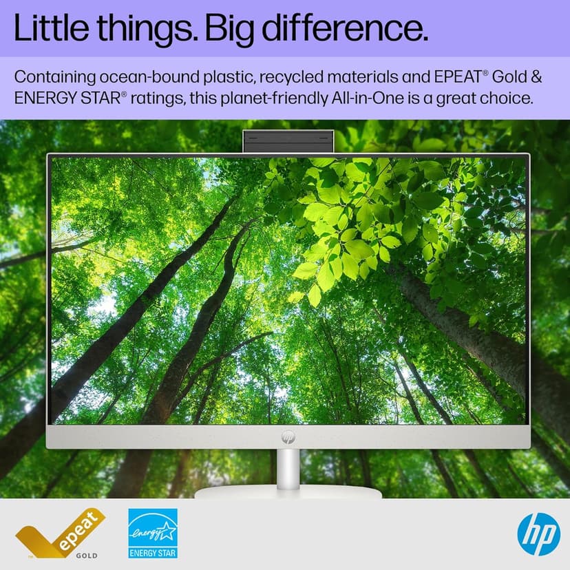 HP 27 inch All-in-One Desktop PC, FHD Display, AMD Ryzen 7 7730U, 32 GB RAM, 1 TB SSD, AMD Radeon Graphics, Windows 11 Home, 27-cr0012 (2024)