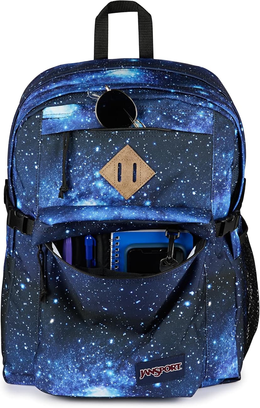 JanSport Main Campus Backpack - Travel or Work Backpack with 15-Inch Laptop Sleeve and Dual Water Bottle Pockets, Stellar Starfield