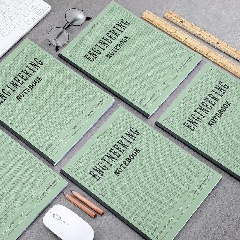 Motiskyy Engineering Notebook 120 Pages Grid Format 8.5" x 11" Paperback Graph Paper Composition Notebook Graph Notepads For Engineer Teacher Architect Designer Scientist (Green,10 Pcs)