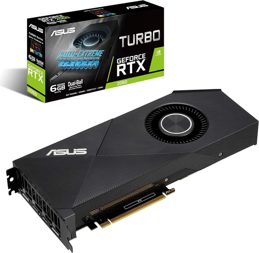 ASUS GeForce RTX 2060 6G Turbo Edition GDDR6 HDMI DP 1.4 Graphics Card (TURBO RTX2060-6G)
