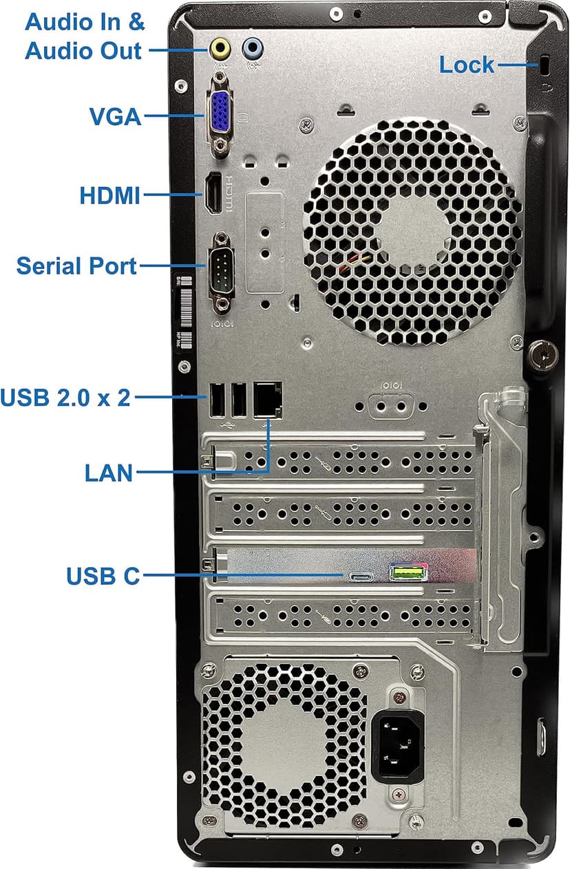 HP 290 G9 Pro Tower Desktop, Intel Core i7-12700K, 32GB RAM, 1TB NVMe SSD, USB C, HDMI, VGA, Built in Wi-Fi, Bluetooth, Windows 11 Pro, Black Computer
