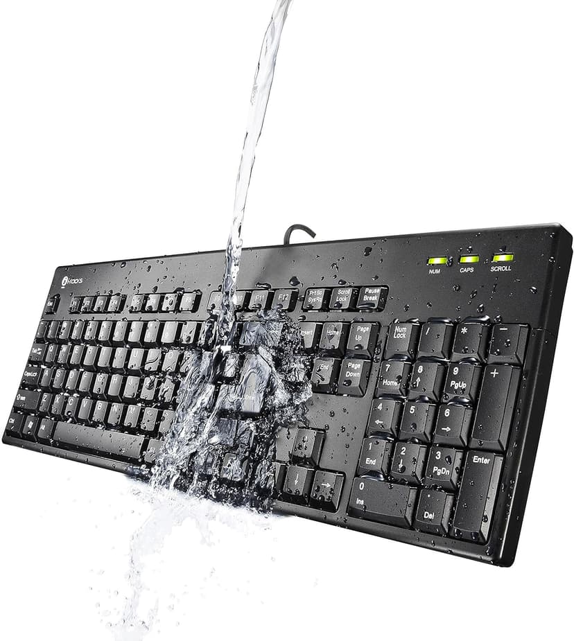 I-Rocks Washable Keyboard, Black (IRK32W-BK)