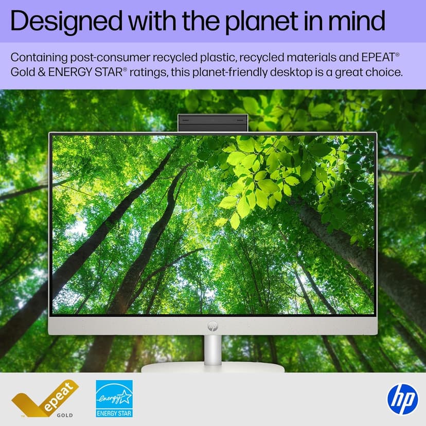 HP 23.8 inch All-in-One Desktop PC, FHD Display, Intel Core i5-1334U, 16 GB RAM, 512 GB SSD, Intel UHD Graphics, Windows 11 Home, Shell White, 24-cr0112 (2025)