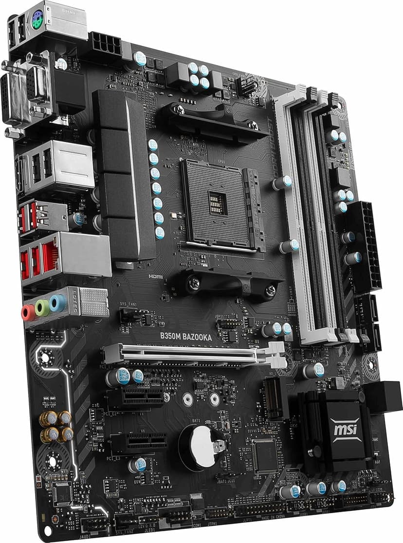 MSI Gaming AMD Ryzen B350 DDR4 VR Ready HDMI USB 3 CFX micro-ATX Motherboard (B350M BAZOOKA)