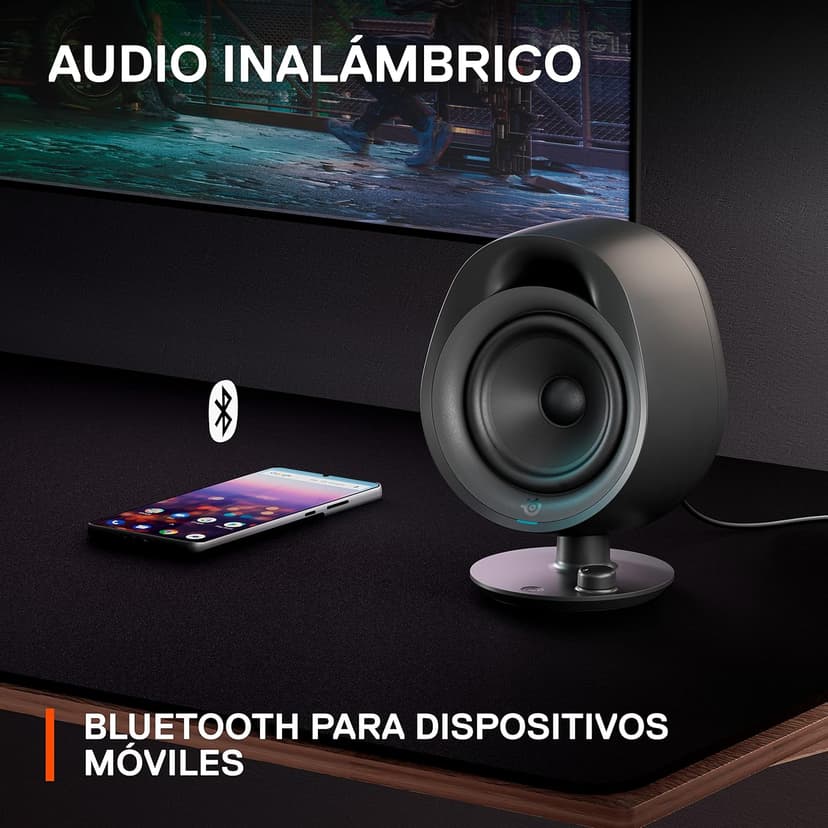 SteelSeries Arena 3 2.0 Desktop Gaming Speakers - Immersive Audio, On-Speaker Controls, 4" Drivers - Wired & Bluetooth - PC, Mac, Mobile