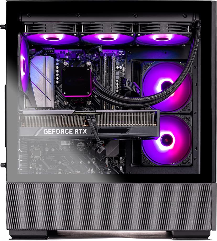 Skytech Gaming Azure Gaming PC Desktop – AMD Ryzen 7 7700X 4.5 GHz, NVIDIA RTX 4070, 1TB NVME SSD, 32GB DDR5 RAM RGB, 650W Gold PSU, 360mm AIO, 11AC Wi-Fi, Windows 11 Home 64-bit,Black