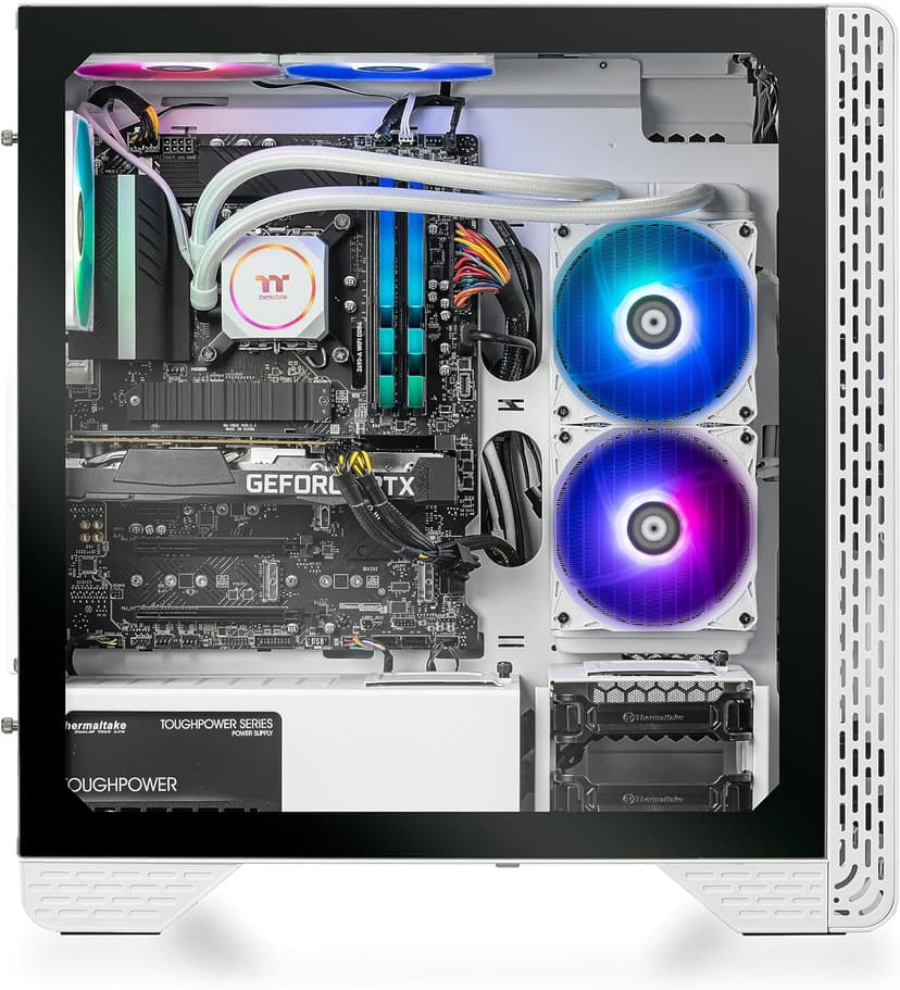 Thermaltake LCGS Glacier 460 AIO Liquid Cooled CPU Gaming Desktop (AMD Ryzen™ 5 5600X 6-core, ToughRam DDR4 3600Mhz 16GB RGB Memory, NVIDIA® GeForce RTX™ 4060, 1TB NVMe M.2, WiFi) S3GL-B550-460-LCS
